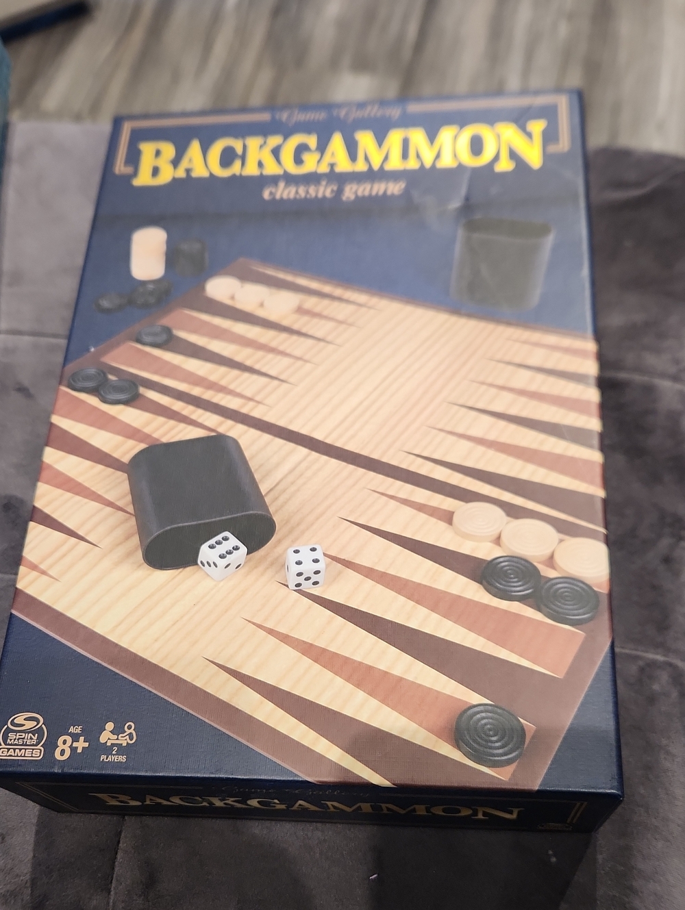 NIB Classic Backgammon Board Game - Blue Box Ages 8+
